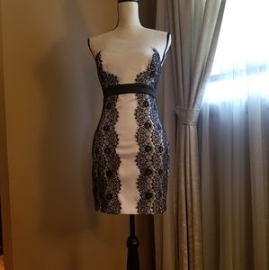 Max & Cleo 'Olivia' Strapless Satin & Lace Dress |